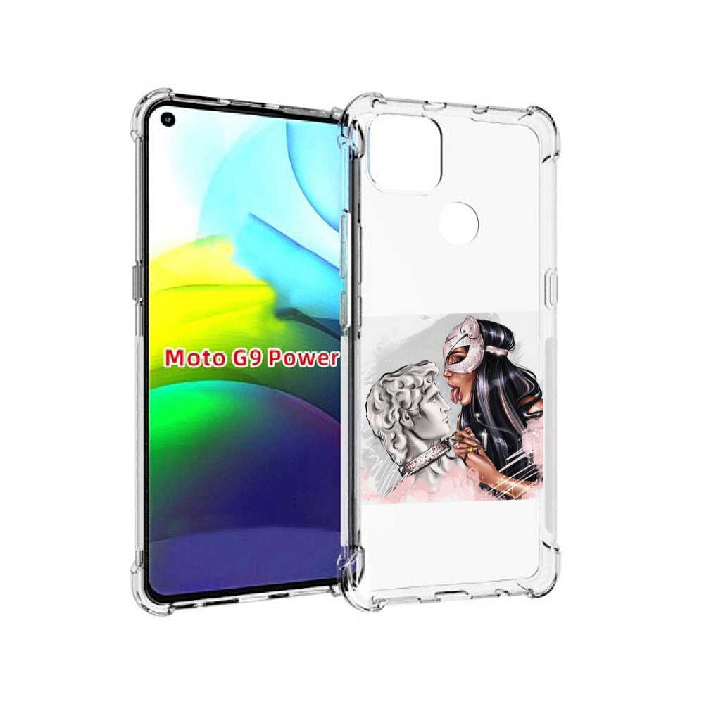 

Чехол MyPads девушка-флирт женский для Motorola Moto G9 Power, Прозрачный, Tocco