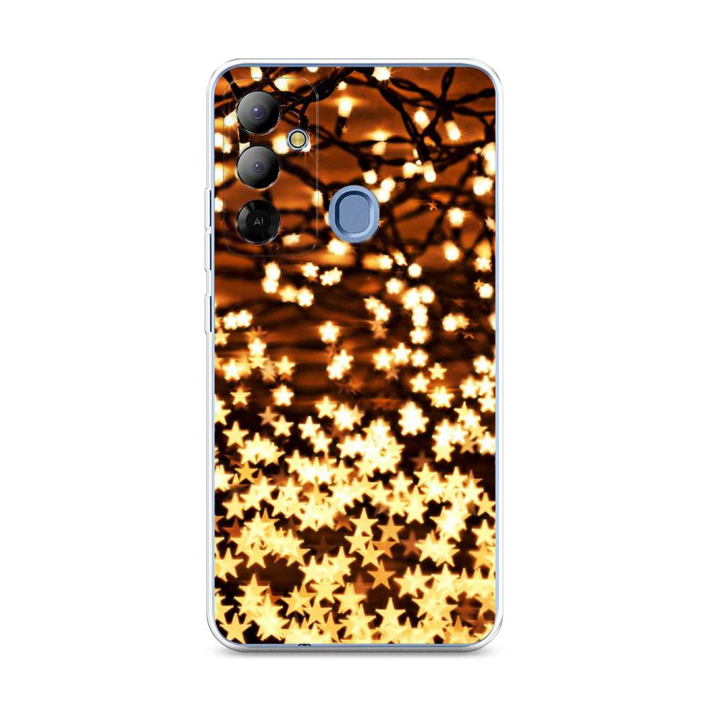 

Чехол на Tecno Pop 6 Go "Новогодняя гирлянда", Золотистый, 302950-5