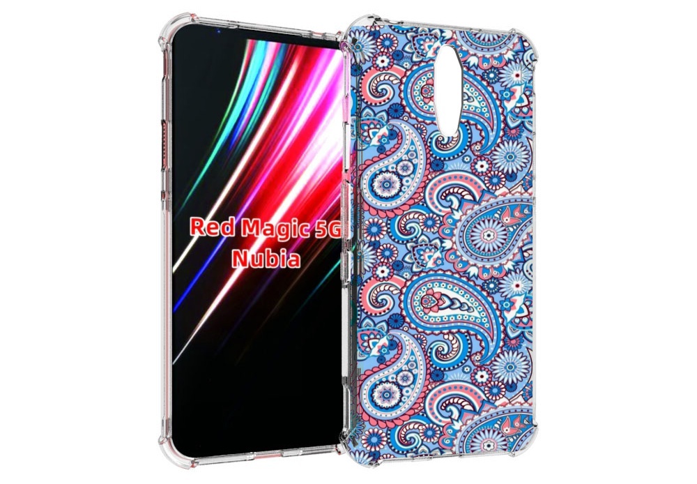 

Чехол MyPads красивый голубой арнамент для ZTE Nubia Red Magic 1 5G, Прозрачный, Tocco