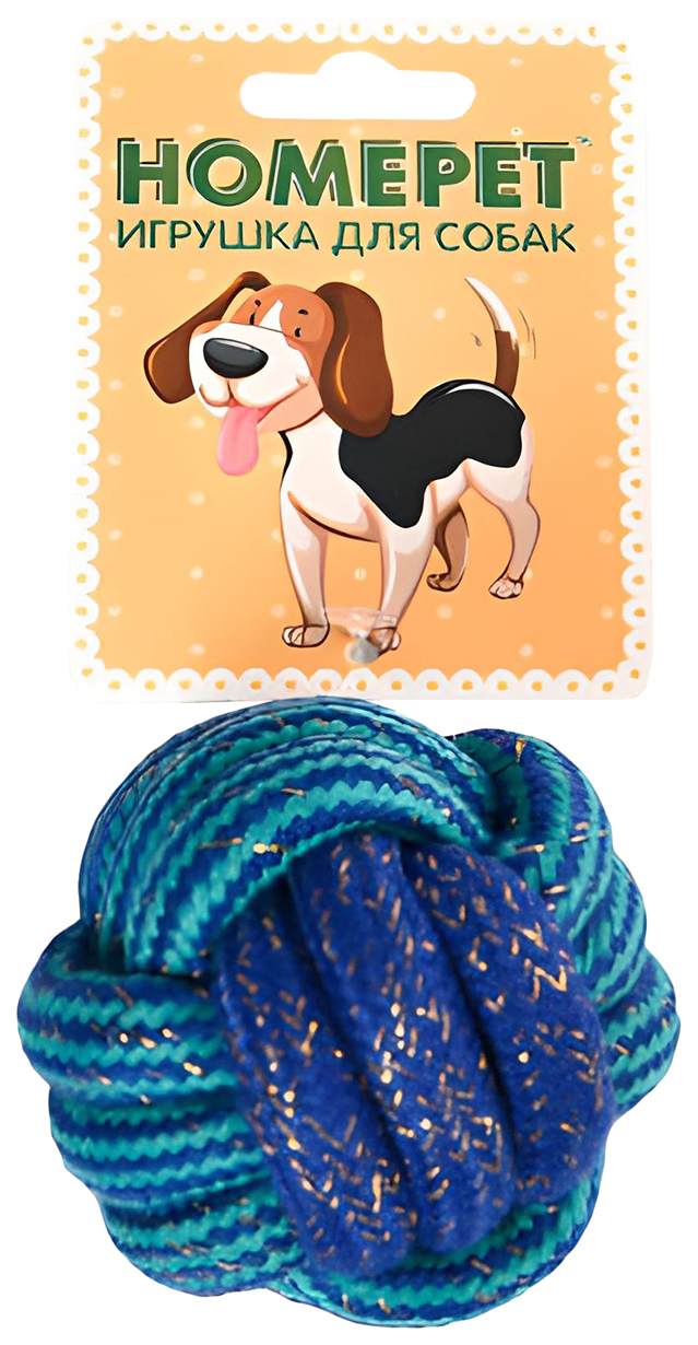 

Игрушка для собак Homepet Seaside Узел из каната, сине-голубая, 6 см
