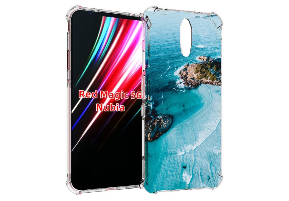 

Чехол MyPads красивый голубой залив для ZTE Nubia Red Magic 1 5G, Прозрачный, Tocco