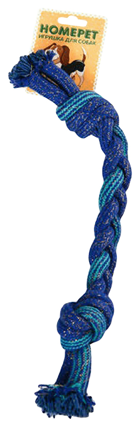 Игрушка для собак Homepet Seaside Канат с двумя узлами, сине-голубая, 36 см