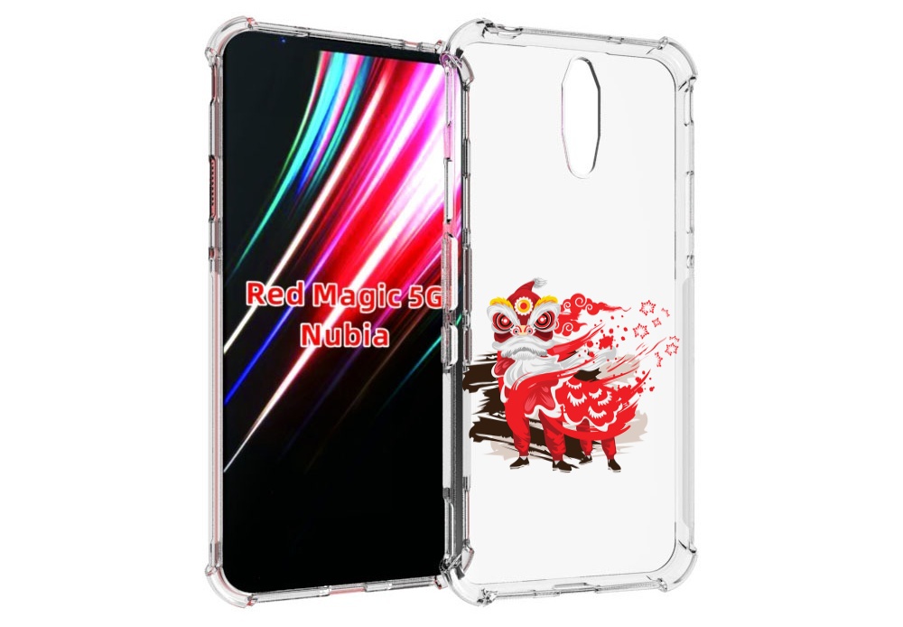 Чехол MyPads красный-карнавал для ZTE Nubia Red Magic 1 5G