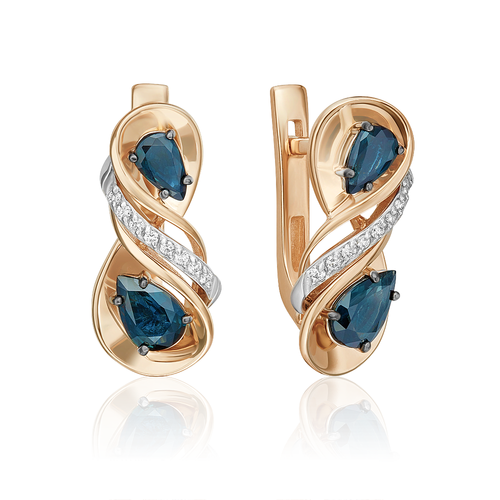 

Серьги из комбинированного золоа PLATINA jewelry 02-5211-00, сапфир/бриллиант, 02-5211-00