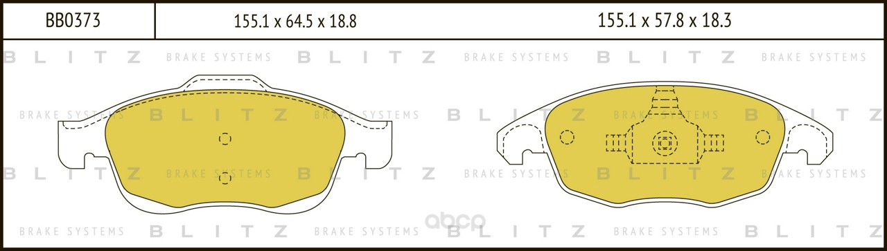 

Тормозные колодки BLITZ дисковые для Citroen C4 2007- BB0373