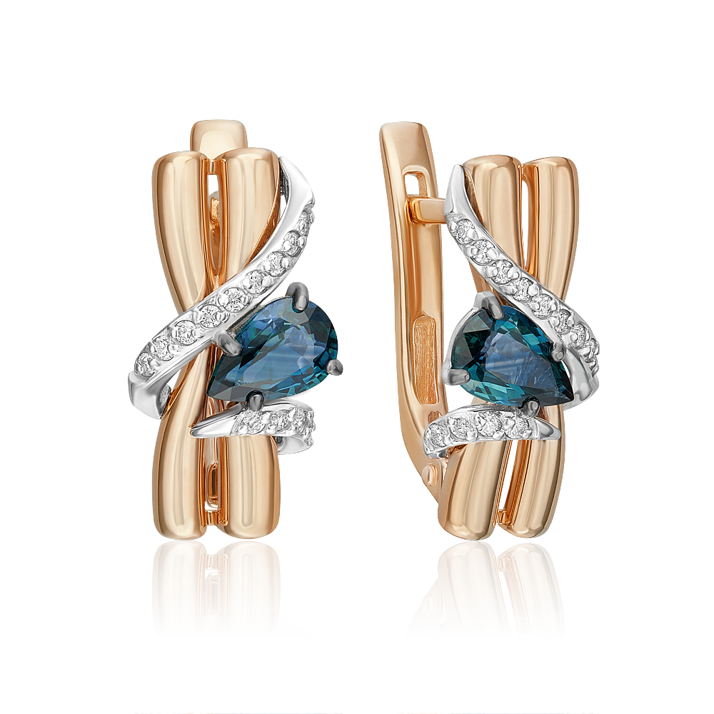 

Серьги из комбинированного золоа PLATINA jewelry 02-5212-00, сапфир/бриллиант, 02-5212-00