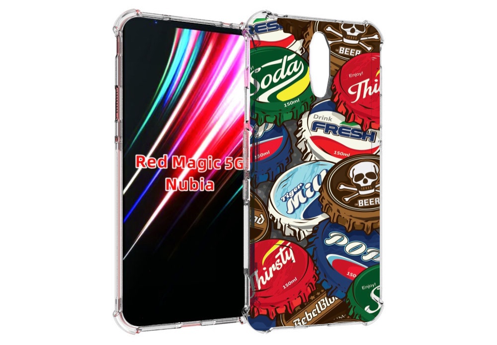 

Чехол MyPads крышки от баночек для ZTE Nubia Red Magic 1 5G, Прозрачный, Tocco