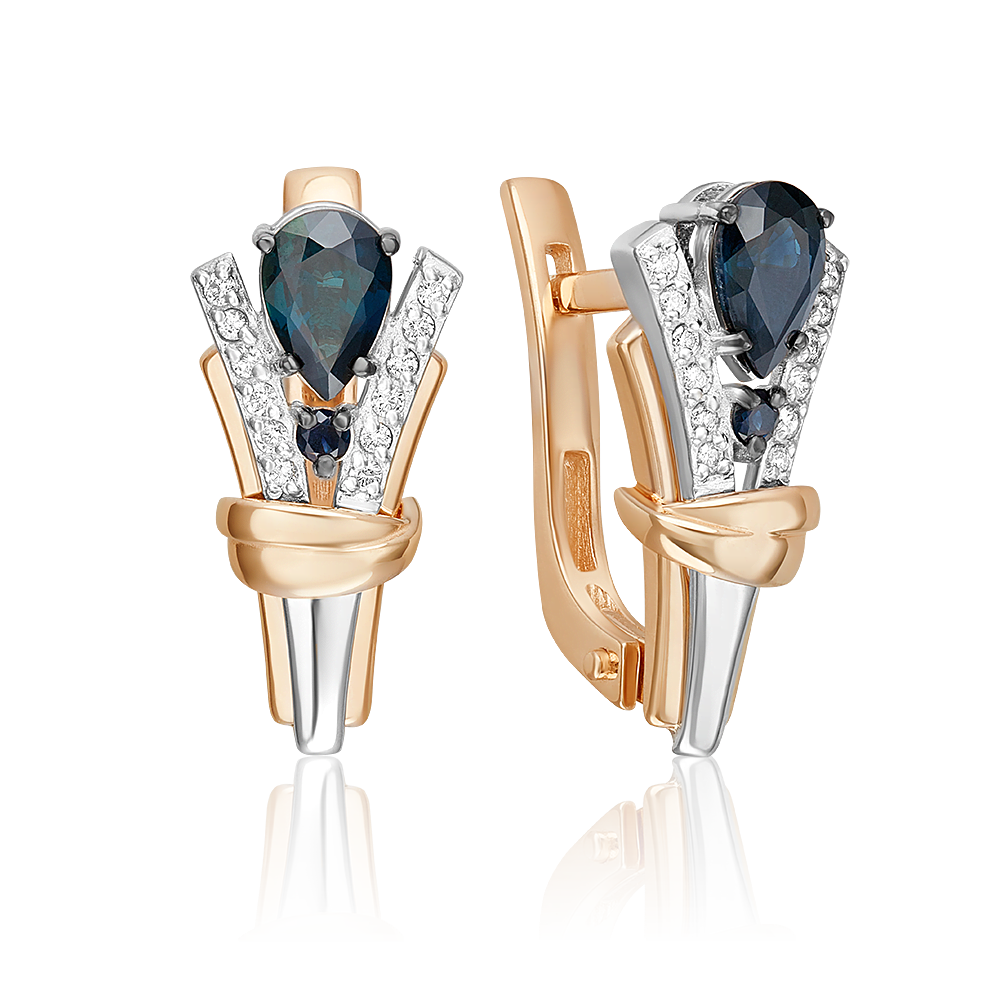 

Серьги из комбинированного золоа PLATINA jewelry 02-5218-00, сапфир/бриллиант, 02-5218-00