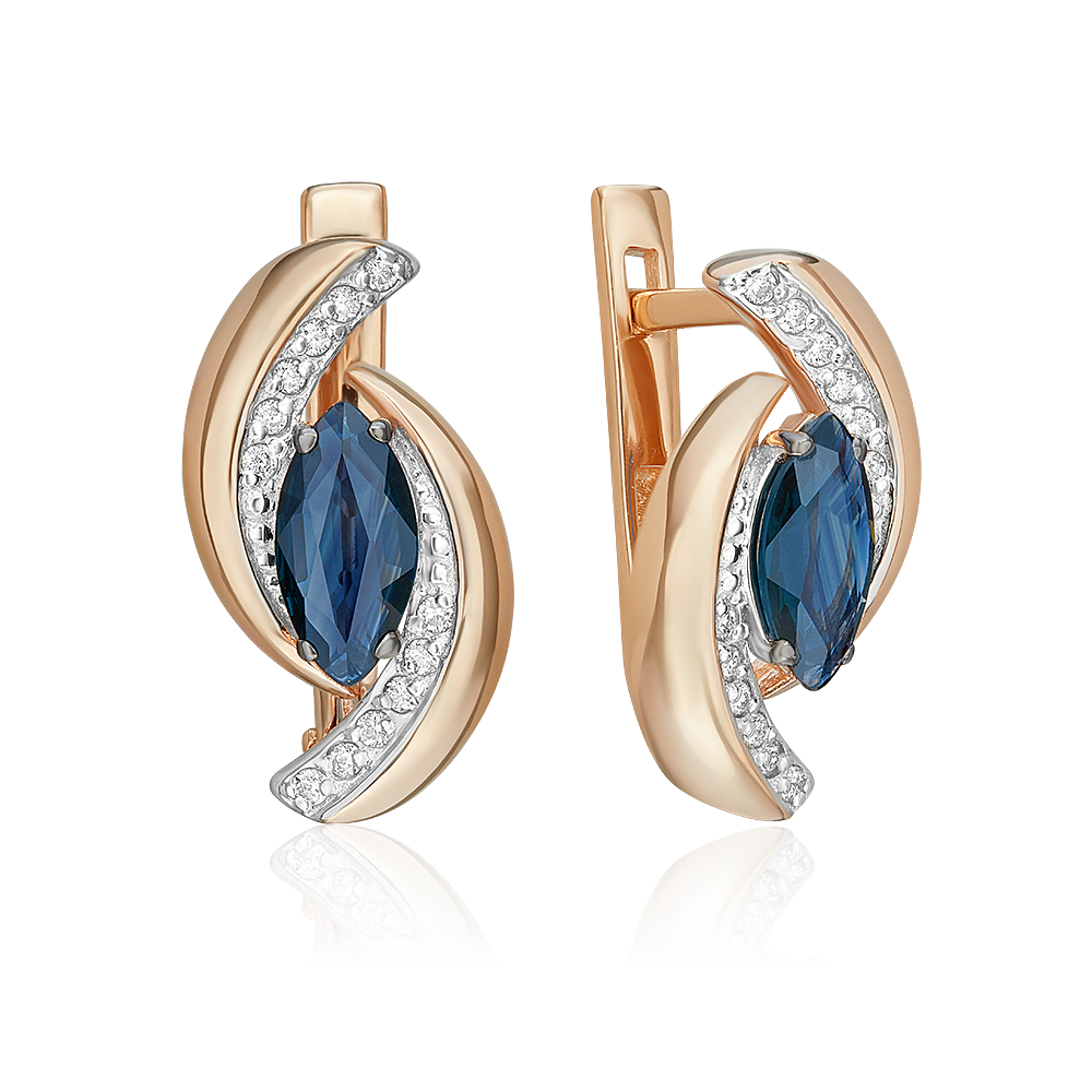 

Серьги из красного золота PLATINA jewelry 02-5235-00, сапфир/бриллиант, 02-5235-00