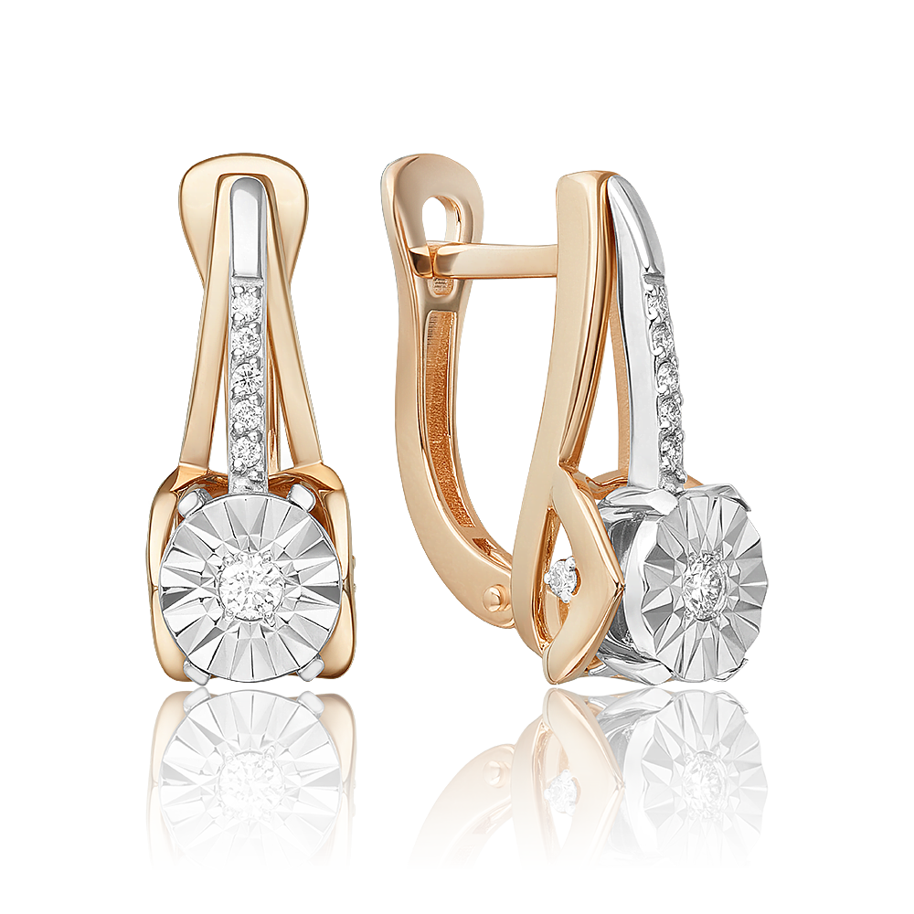 

Серьги из комбинированного золоа PLATINA jewelry 02-5250-00, бриллиант, 02-5250-00