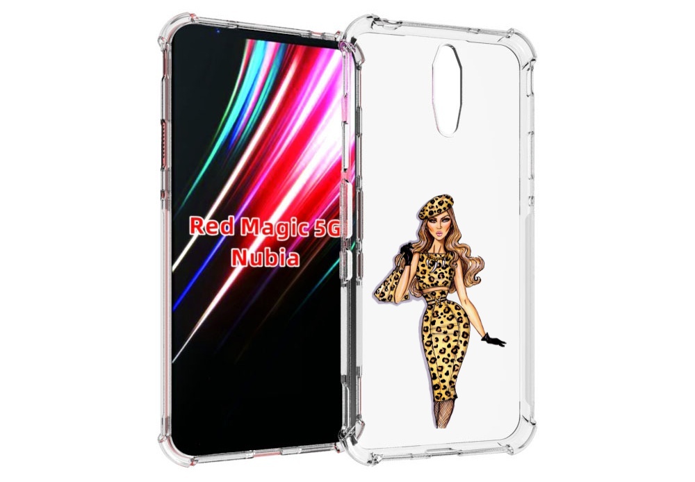 

Чехол MyPads леопардовое платье женский для ZTE Nubia Red Magic 1 5G, Прозрачный, Tocco