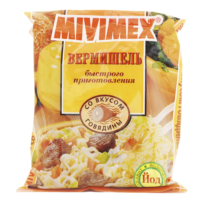 

Вермишель Mivimex со вкусом говядины быстрого приготовления 50 г