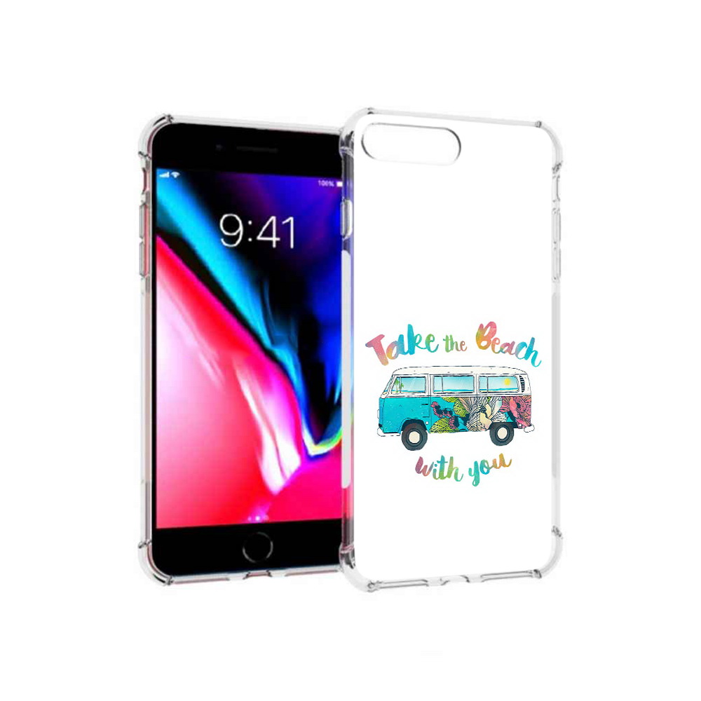 

Чехол MyPads Tocco для Apple iPhone 8 Plus Хиппи автобус (PT70866.609.190), Прозрачный, Tocco