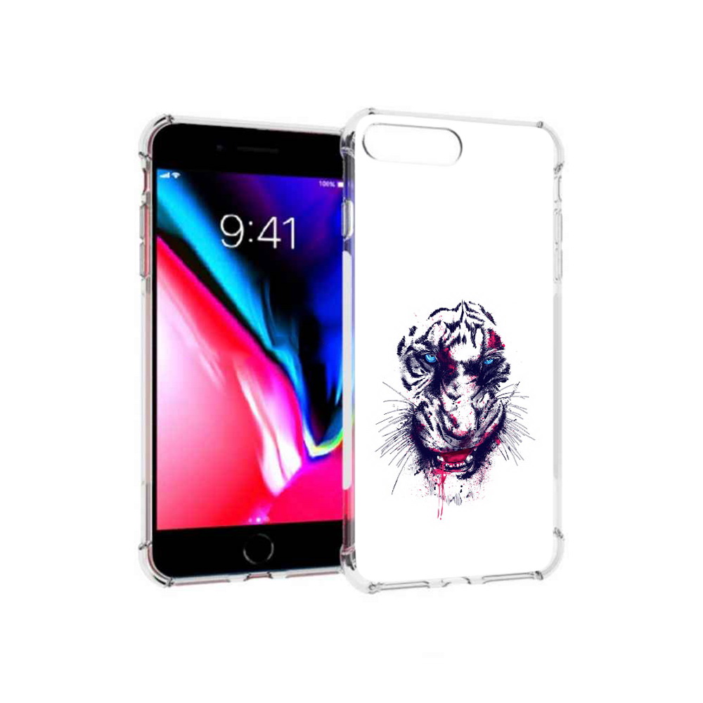 

Чехол MyPads Tocco для Apple iPhone 8 Plus безумный тигр (PT70866.609.228), Прозрачный, Tocco
