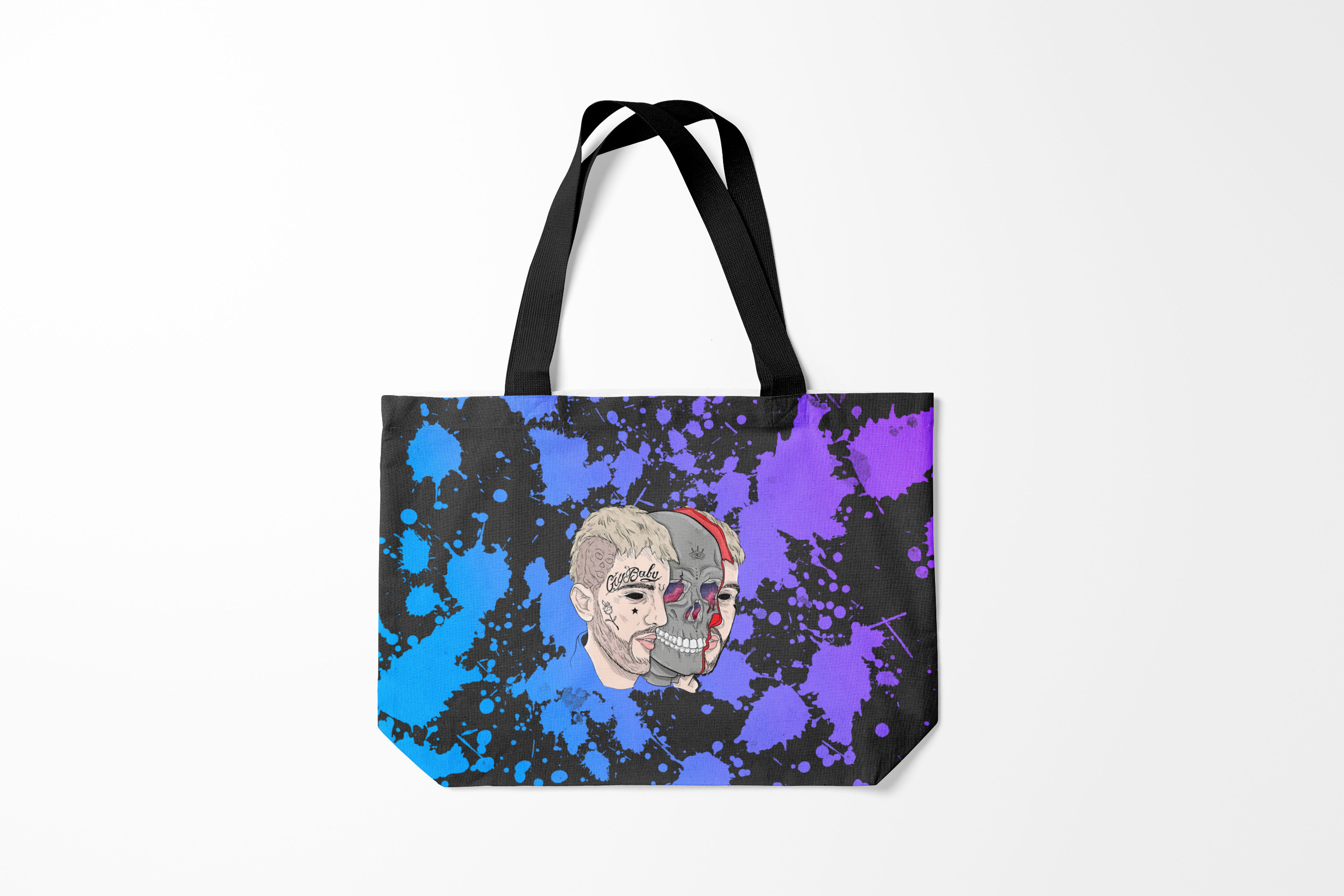 

Сумка шoппер унисекс Burnettie Lil Peep Scull, черный, Lil Peep Scull
