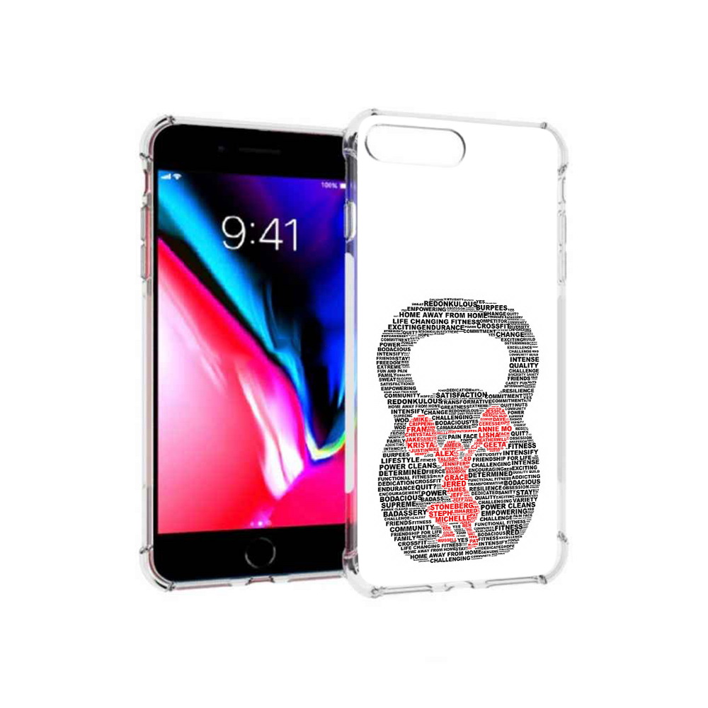 

Чехол MyPads Tocco для Apple iPhone 8 Plus бодибилдинг гиря из слов (PT70866.609.232), Прозрачный, Tocco
