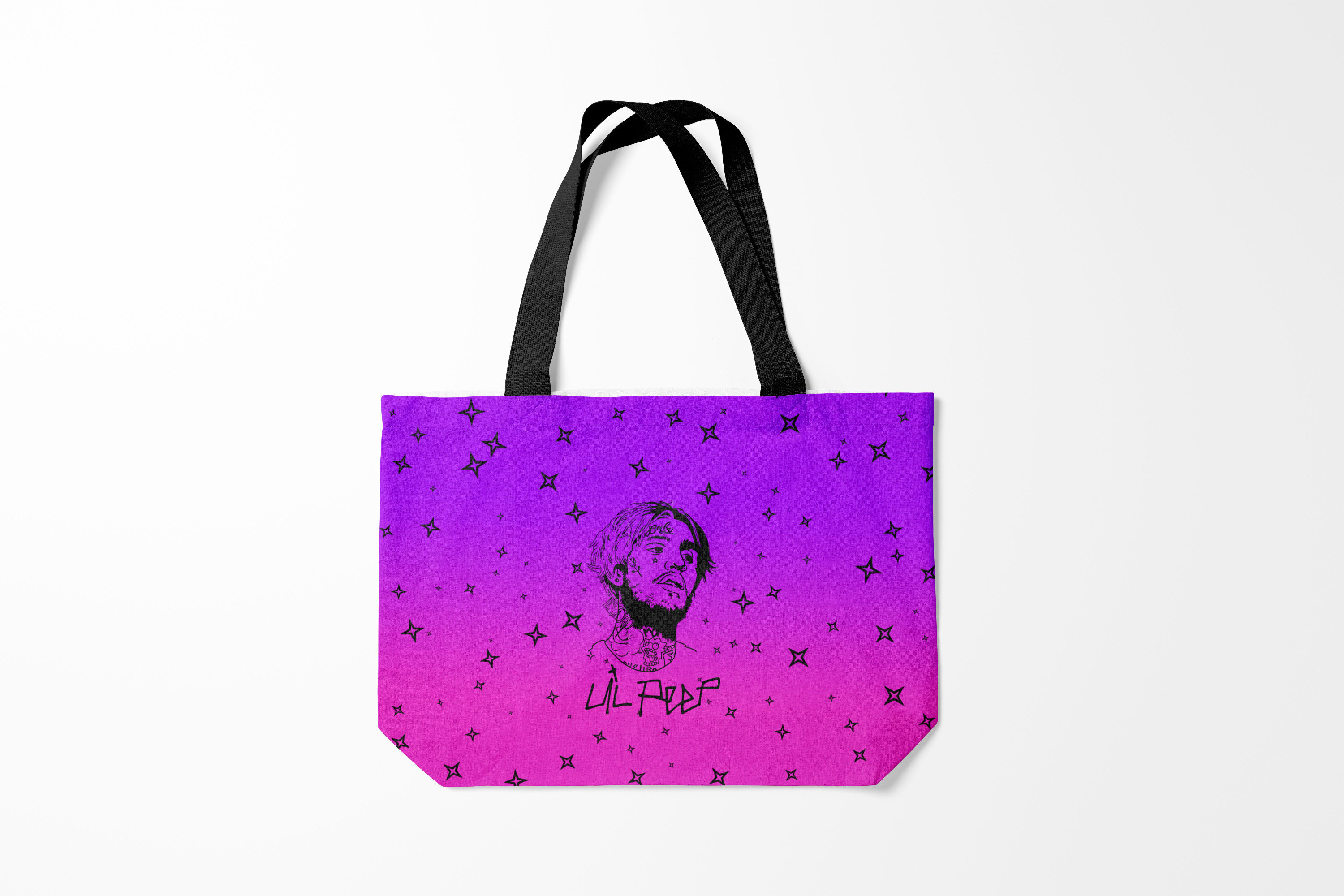 

Сумка шoппер унисекс Burnettie Lil Peep PEEP., фиолетовый; розовый, Lil Peep PEEP.