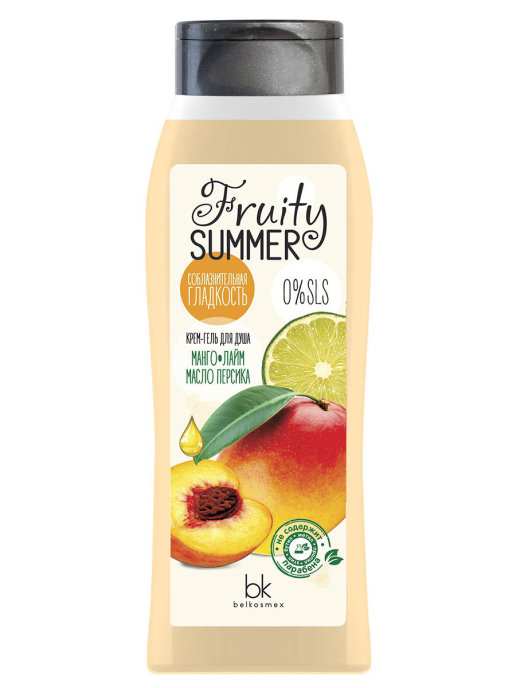 Крем-гель для душа BelKosmex FRUITY SUMMER манго лайм масло персика 500 г