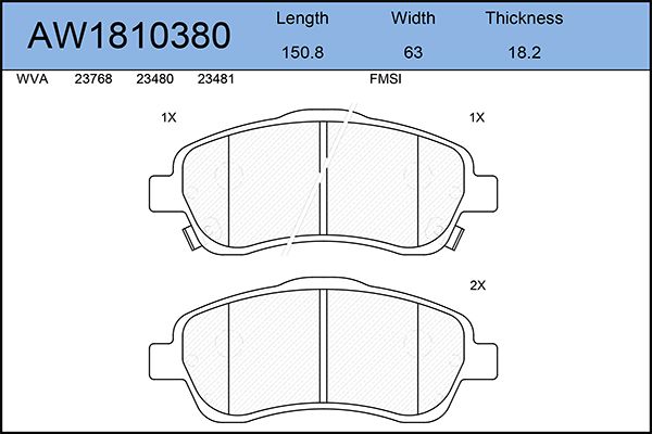 

Тормозные колодки AywiParts дисковые AW1810380