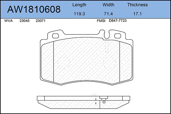 

Тормозные колодки AywiParts дисковые AW1810608