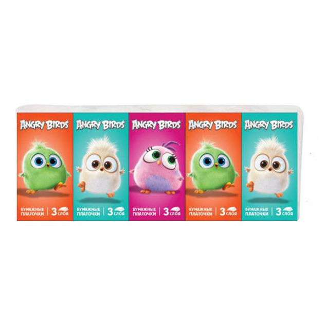 

Платочки бумажные Angry Birds 3 слоя 10 х 10 шт