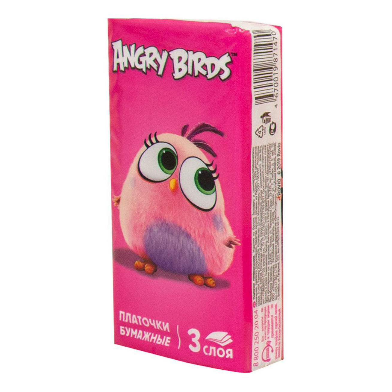 

Платочки бумажные Angry Birds 3 слоя 10 шт