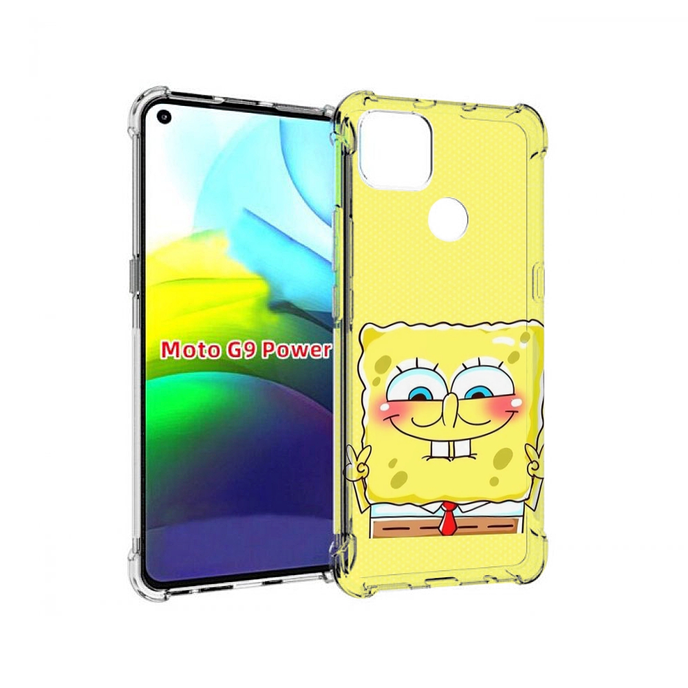 

Чехол MyPads довольный милый спанчбоб для Motorola Moto G9 Power, Прозрачный, Tocco