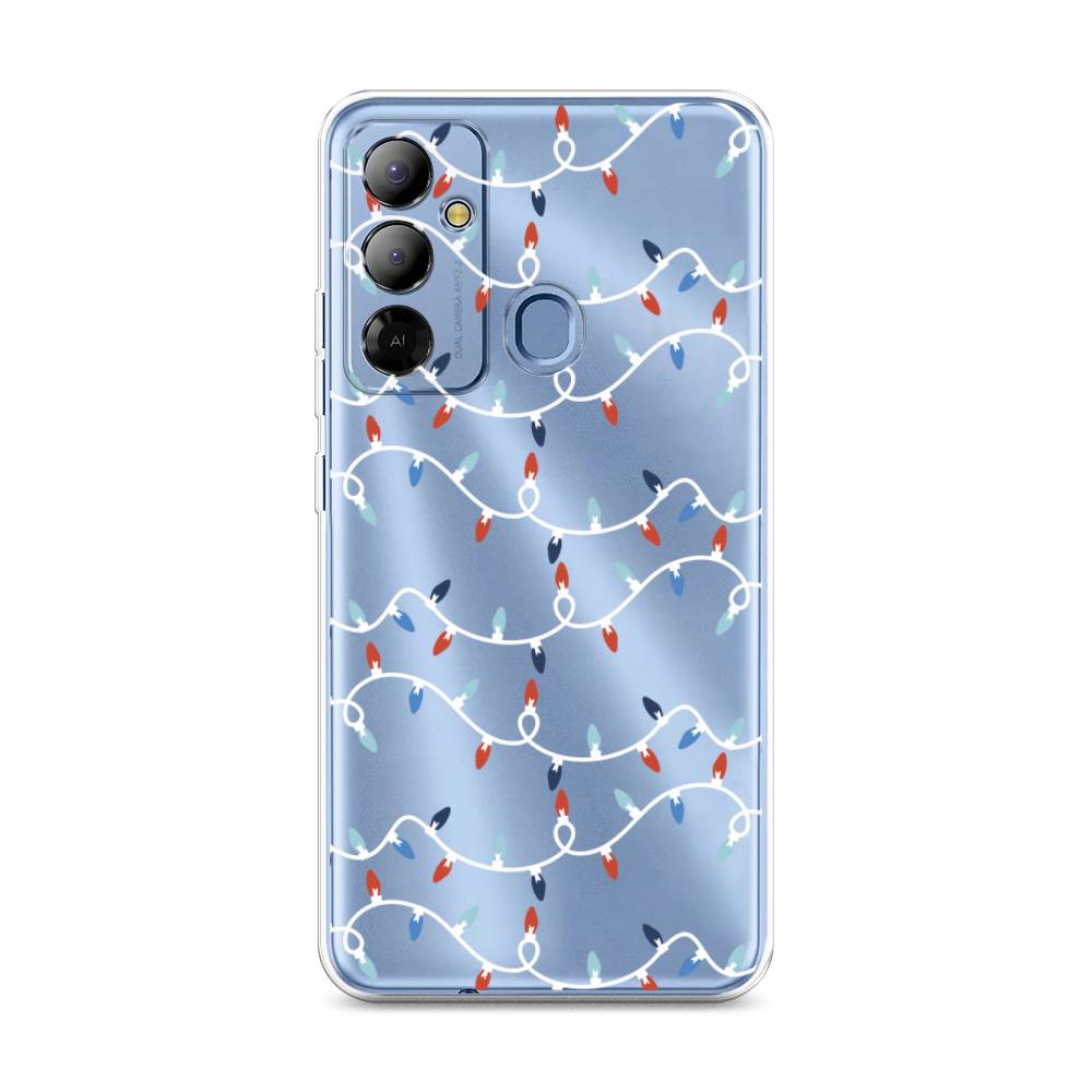 

Чехол на Tecno Pop 6 Go "Разноцветная гирлянда", Белый;красный;синий, 302950-5