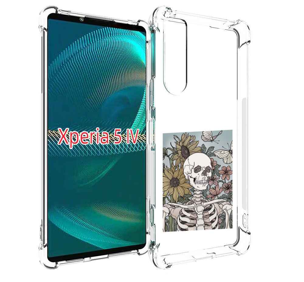 

Чехол MyPads скелетик с подсолнухами для Sony Xperia 5 IV (5-4), Прозрачный, Tocco