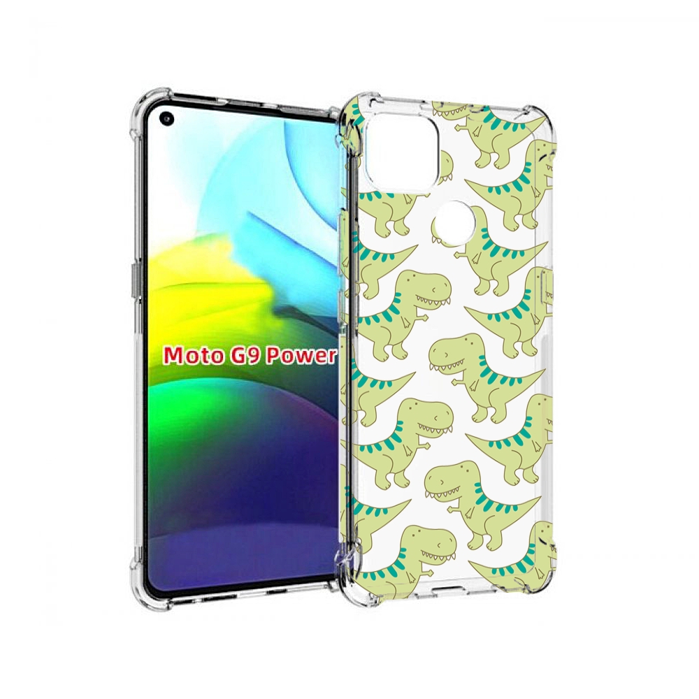 

Чехол MyPads зеленые-динозаврики для Motorola Moto G9 Power, Прозрачный, Tocco