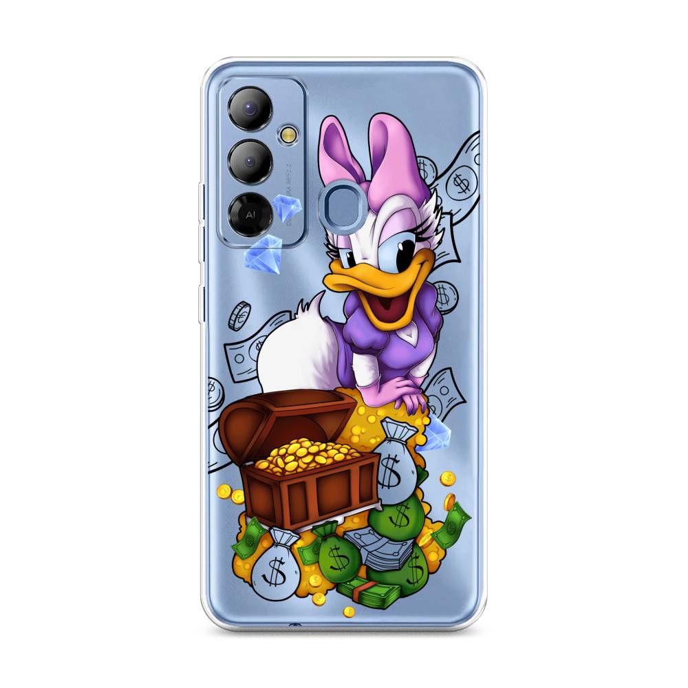 

Чехол на Tecno Pop 6 Go Rich Daisy Duck, Коричневый;белый;фиолетовый, 302950-6