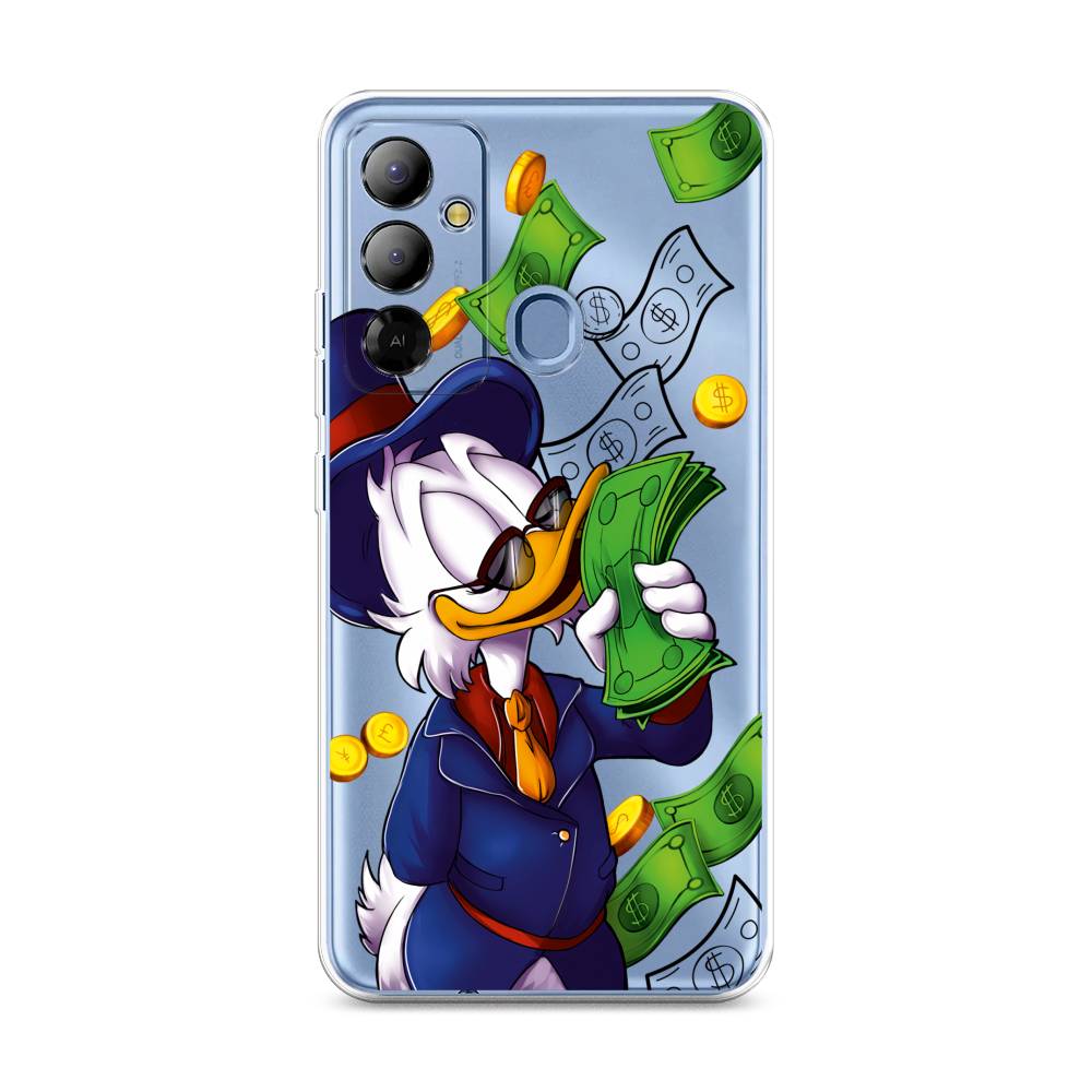 

Чехол на Tecno Pop 6 Go "Scrooge McDuck with Money", Синий;зеленый;белый, 302950-6