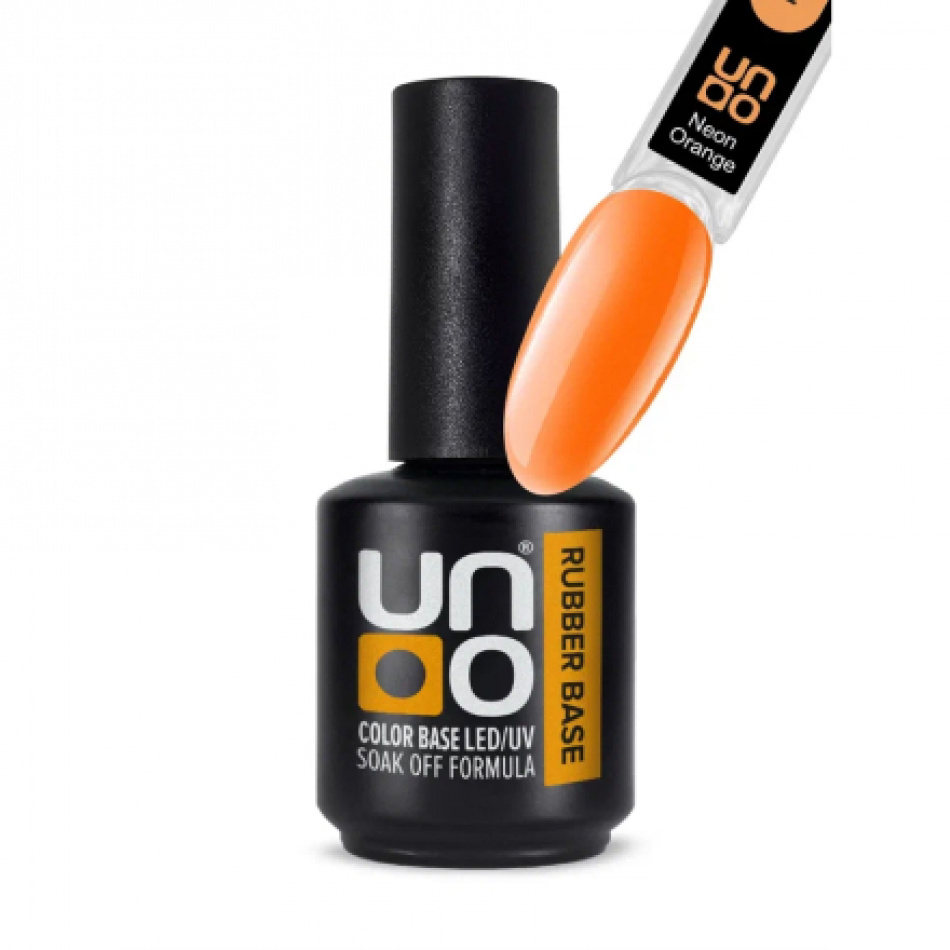 Камуфлирующее базовое покрытие для гель-лака Uno Rubber 12г Neon Orange луи филипп покрытие базовое камуфлирующее 07 rubber base flash 15 гр