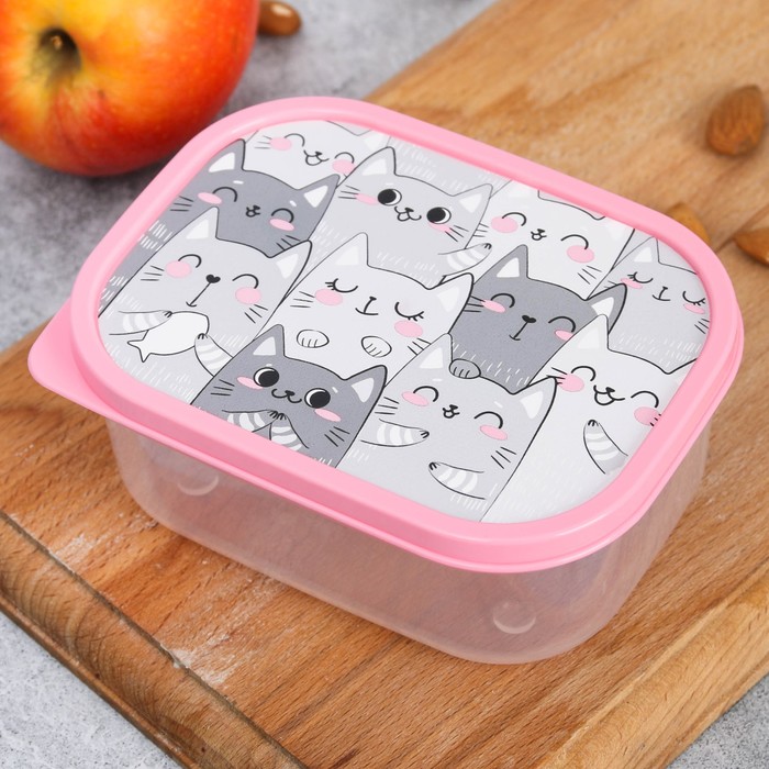 

FoodVibes прямоугольный, 500 мл, Котики, Розовый, прямоугольный, 500 мл, Котики