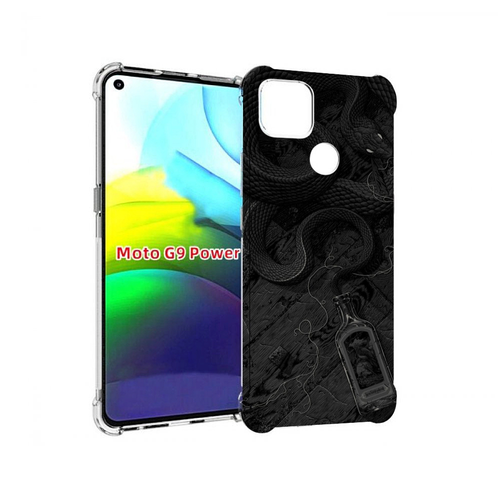 

Чехол MyPads змея с бутылкой для Motorola Moto G9 Power, Прозрачный, Tocco