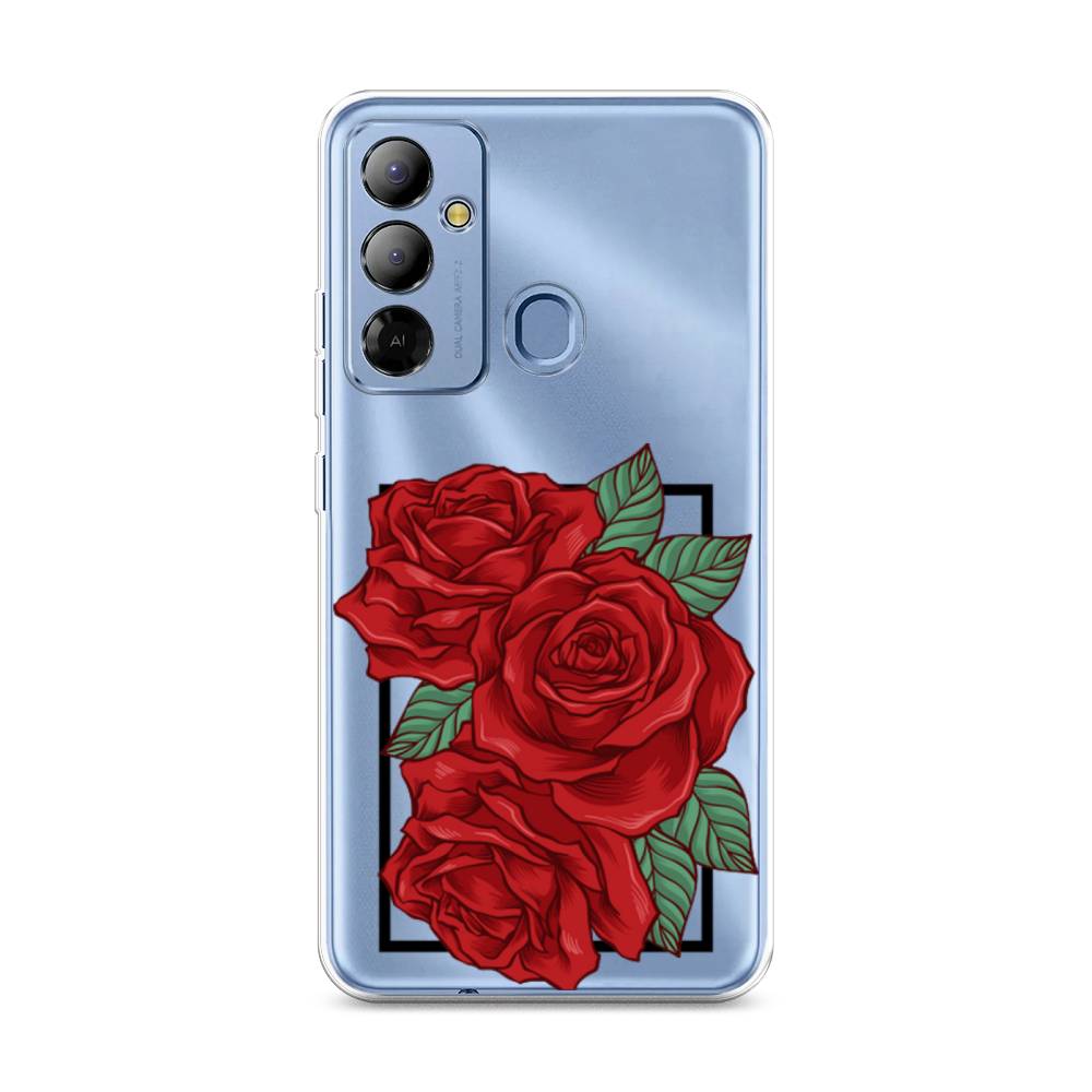 

Чехол на Tecno Pop 6 Go "Три алые розы", Красный, 302950-2