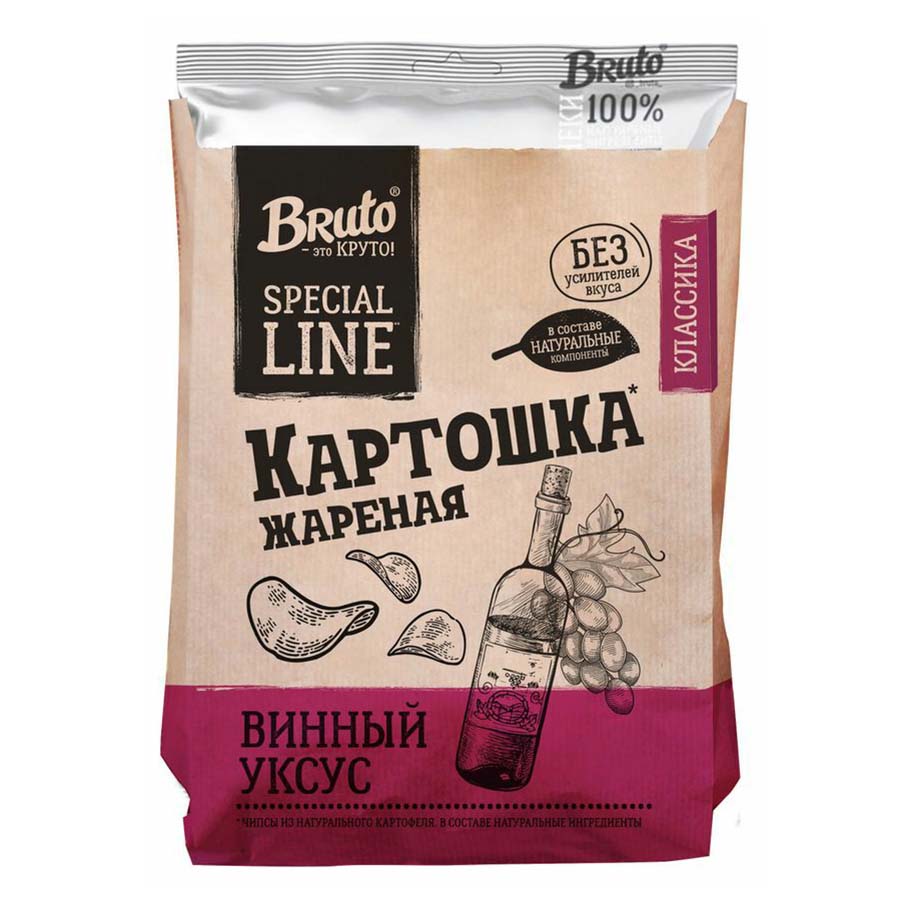 Чипсы картофельные Bruto snacks Картошка жареная винный уксус 120 г