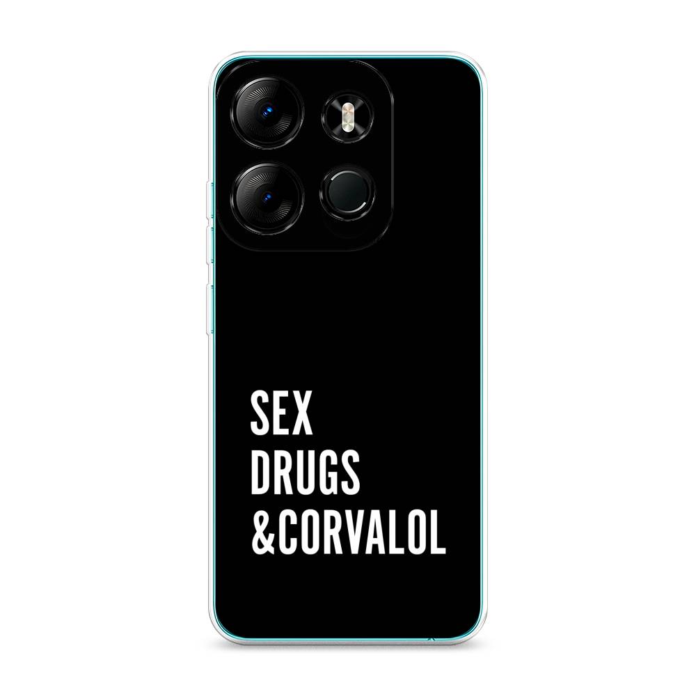 

Чехол на Tecno Pop 7 Pro "Corvalol", Черный;серый;белый, 303450-6