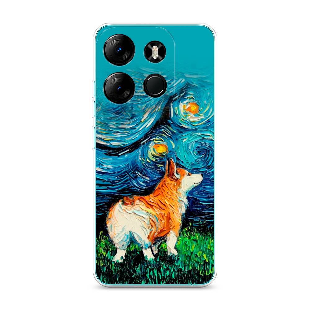 

Чехол на Tecno Pop 7 Pro "Корги звёздная ночь", Коричневый;белый;зеленый, 303450-1