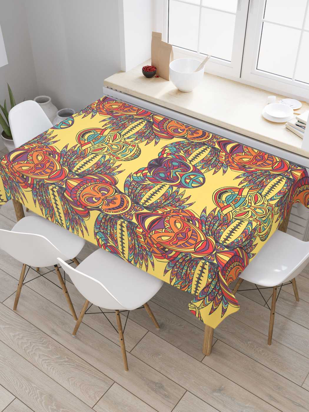 

Скатерть прямоугольная JoyArty "Латиноамериканские маски" из сатена, 180x145 см, Латиноамериканские маски