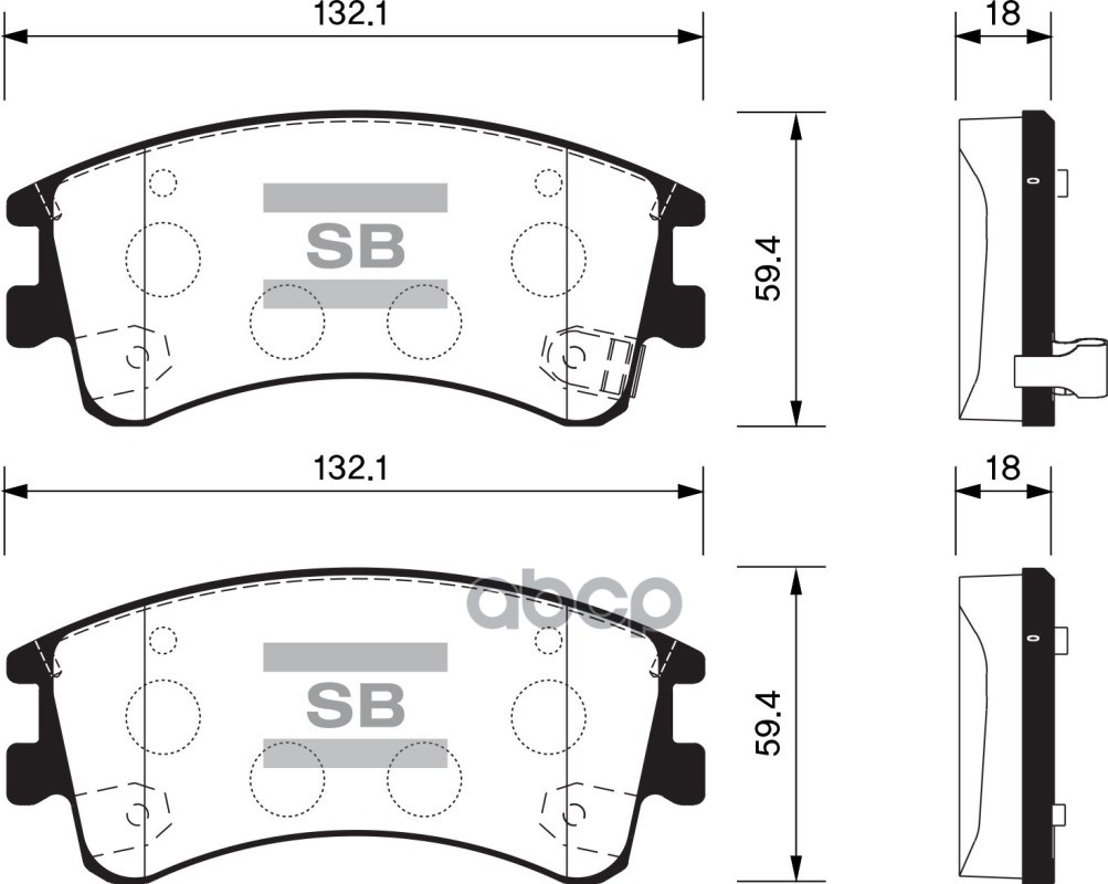 

Тормозные колодки Sangsin brake передние дисковые для Mazda 6 2002- SP1518