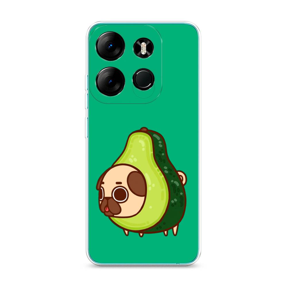 

Чехол на Tecno Pop 7 Pro Мопс авокадик, Зеленый, 303450-1