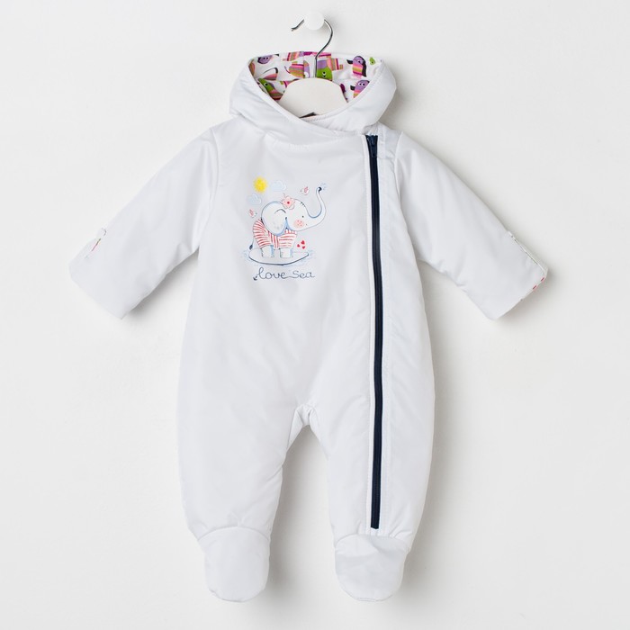 

Комбинезон детский, белый/принт МИКС, 74