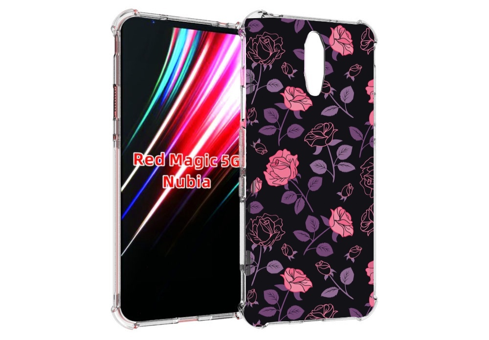 

Чехол MyPads маленькие розочки на черном фоне женский для ZTE Nubia Red Magic 1 5G, Прозрачный, Tocco