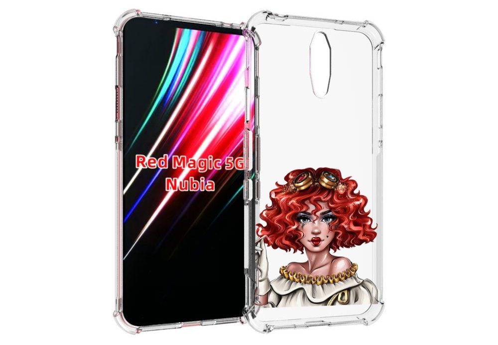 Чехол MyPads модель-в-сине-красных-очках женский для ZTE Nubia Red Magic 1 5G