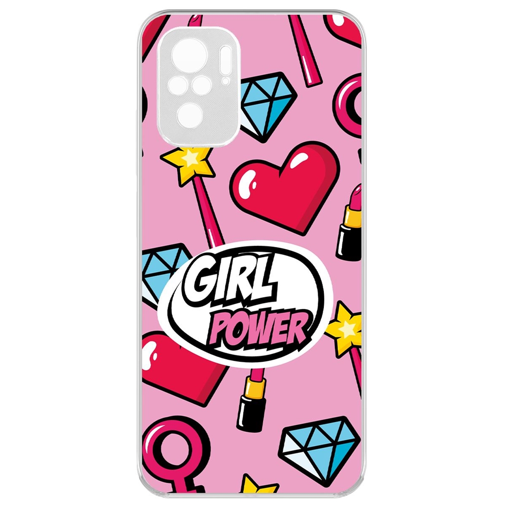 

Чехол-накладка Girl Power для Xiaomi Redmi Note 10/ Note 10S, Прозрачный