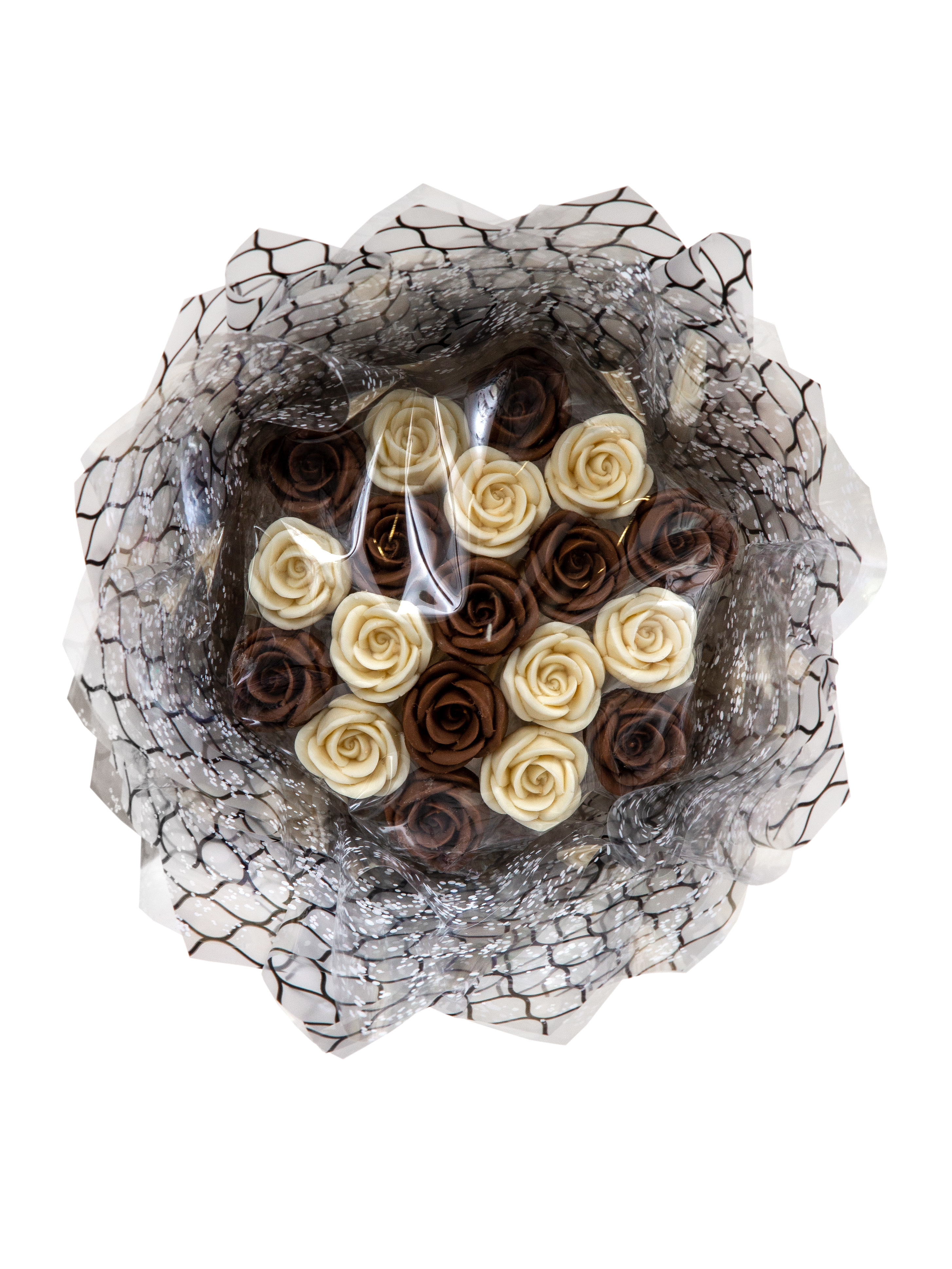 Шоколадный букет Звездный сюрприз из 19 роз, 200 г