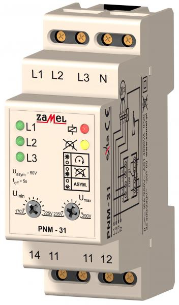 

Zamel Реле напряжения 3Ф 16А рег. 170/290VAC (Umin/Umax) IP20 на DIN рейку
