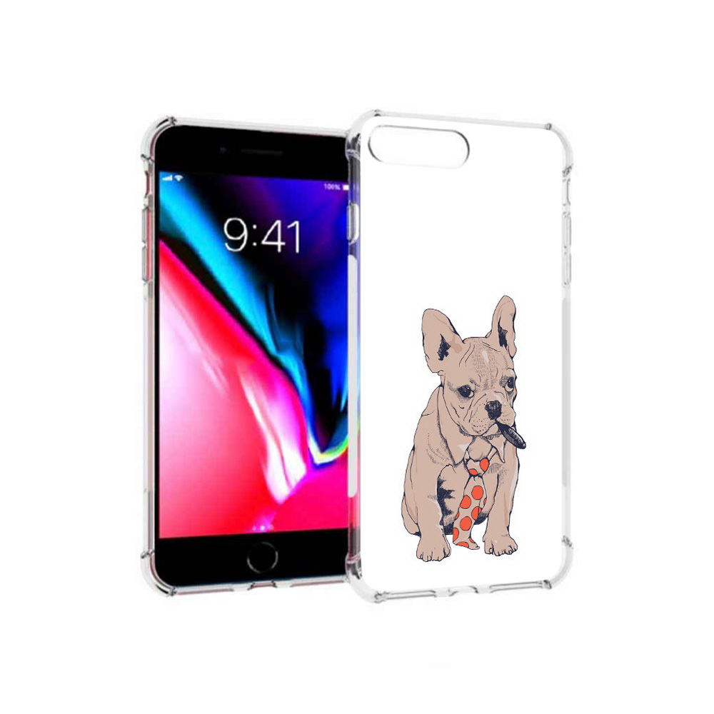 

Чехол MyPads Tocco для Apple iPhone 8 Plus бульдог с сигарой (PT70866.609.250), Прозрачный, Tocco