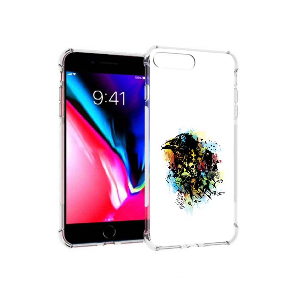 

Чехол MyPads Tocco для Apple iPhone 8 Plus ворон и черепа (PT70866.609.273), Прозрачный, Tocco